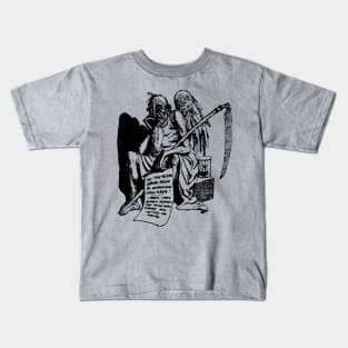 Funny grim reaper, angel, death, vintage, retro Kids T-Shirt